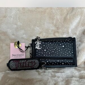 New Juicy Couture “All That Glitters”Wallet Wristlet Bling Silver Accents